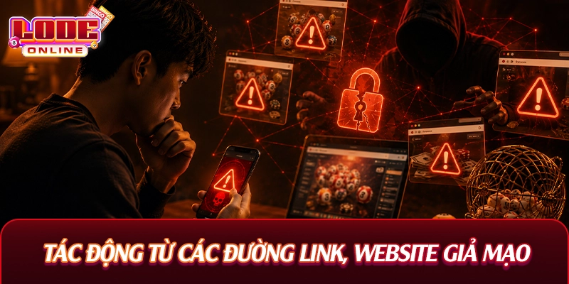 Tác động từ các đường link, website giả mạo
